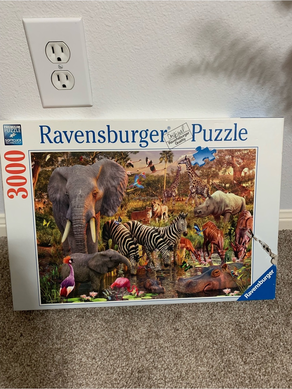 Ravensburger 3000 Pc AFRICAN ANIMAL WORLD 170371 48x32" Jigsaw Puzzle Complete